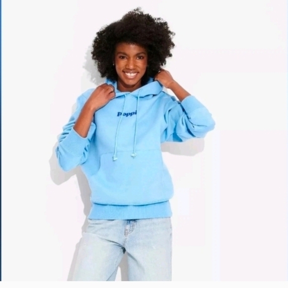 Poppi Future of Soda Graphic Hoodie Sweatshirt - Blue - Picture 3 of 7